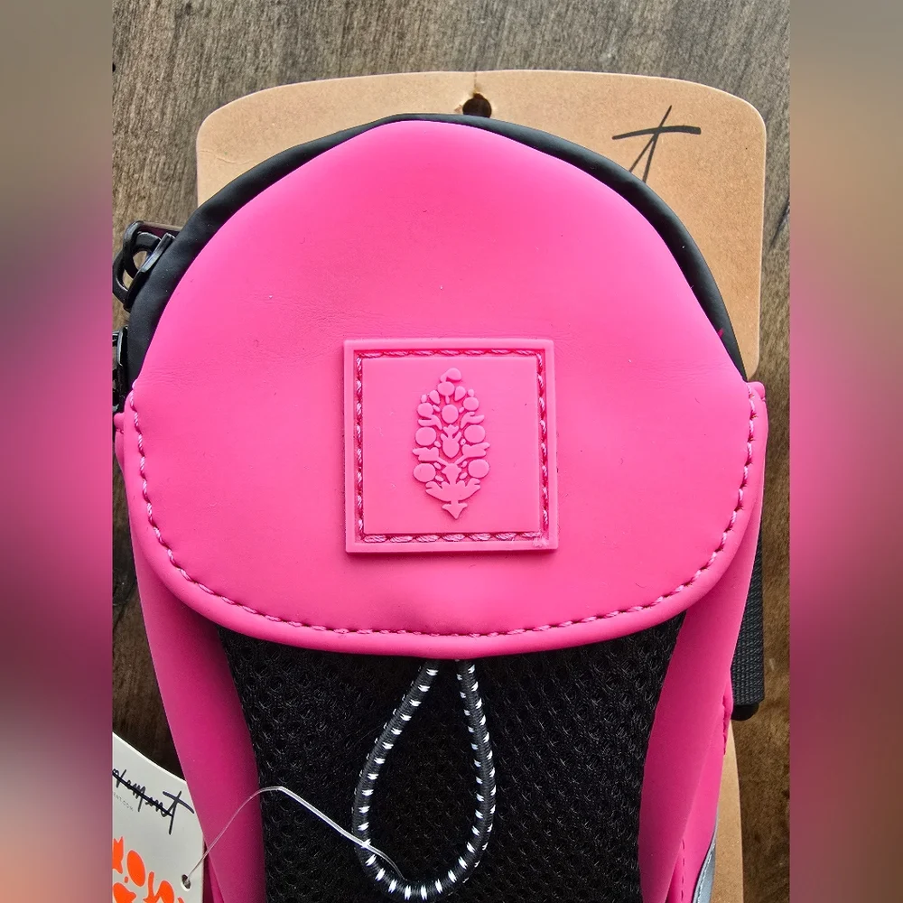 Free People Pink and Black Crossbody Pouch